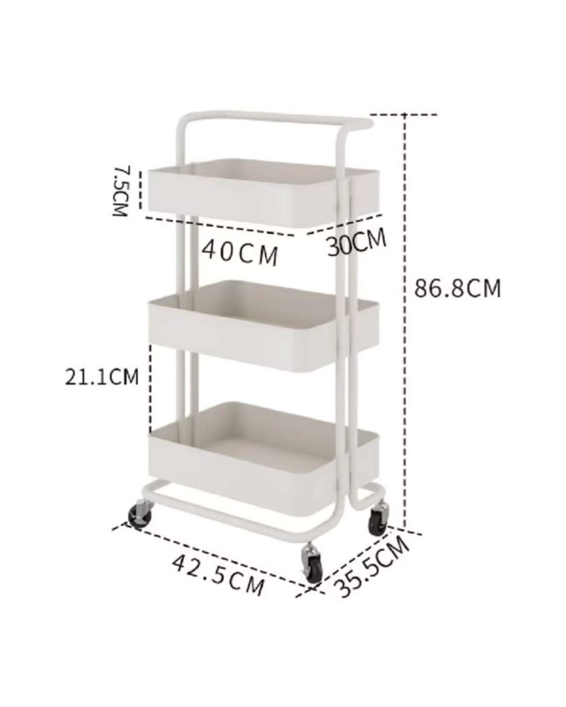 CARRITO ORGANIZADOR MULTIUSO 3 NIVELES CON RUEDAS - 6