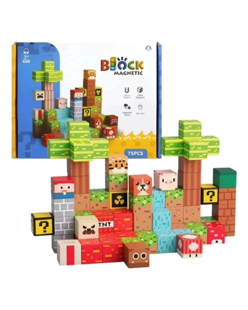 ​BLOQUES MAGNE TICOS CONSTRUCCION 75 PIEZAS JUEGO EDUCATIVO 3+ - 3