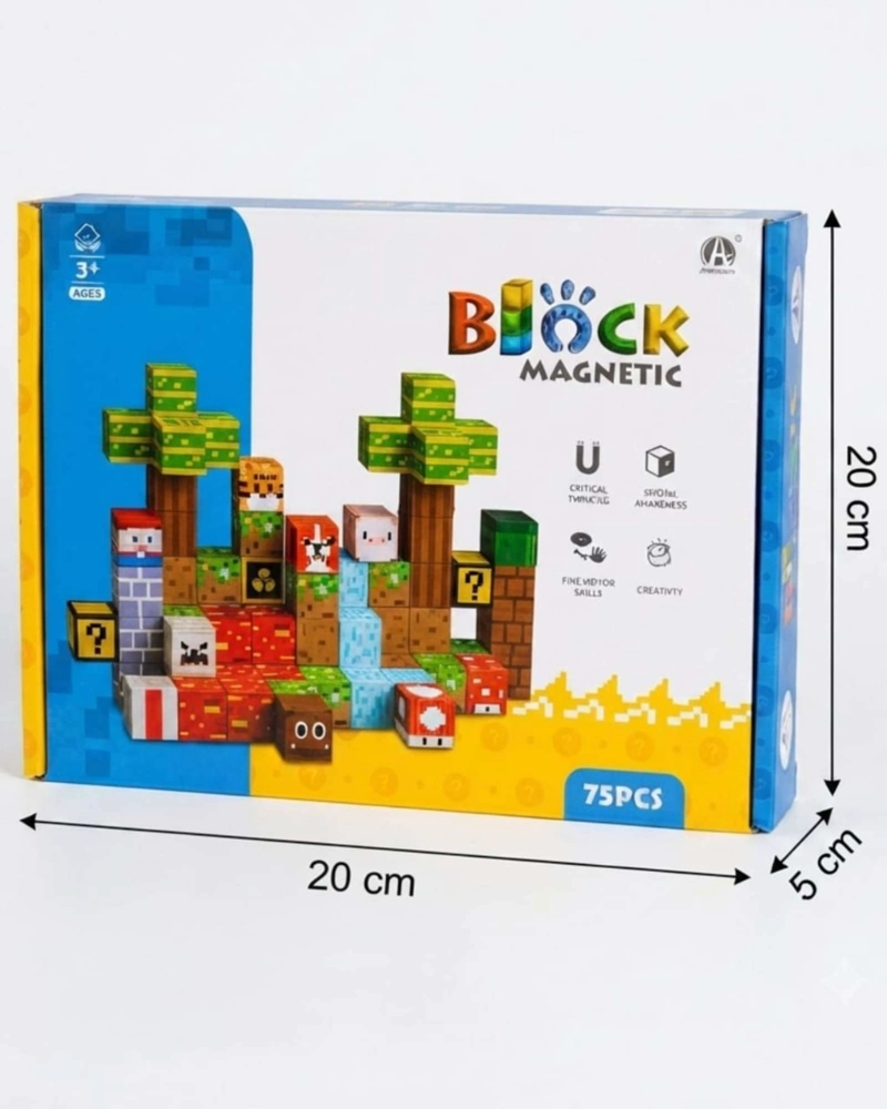 ​BLOQUES MAGNE TICOS CONSTRUCCION 75 PIEZAS JUEGO EDUCATIVO 3+ - 6