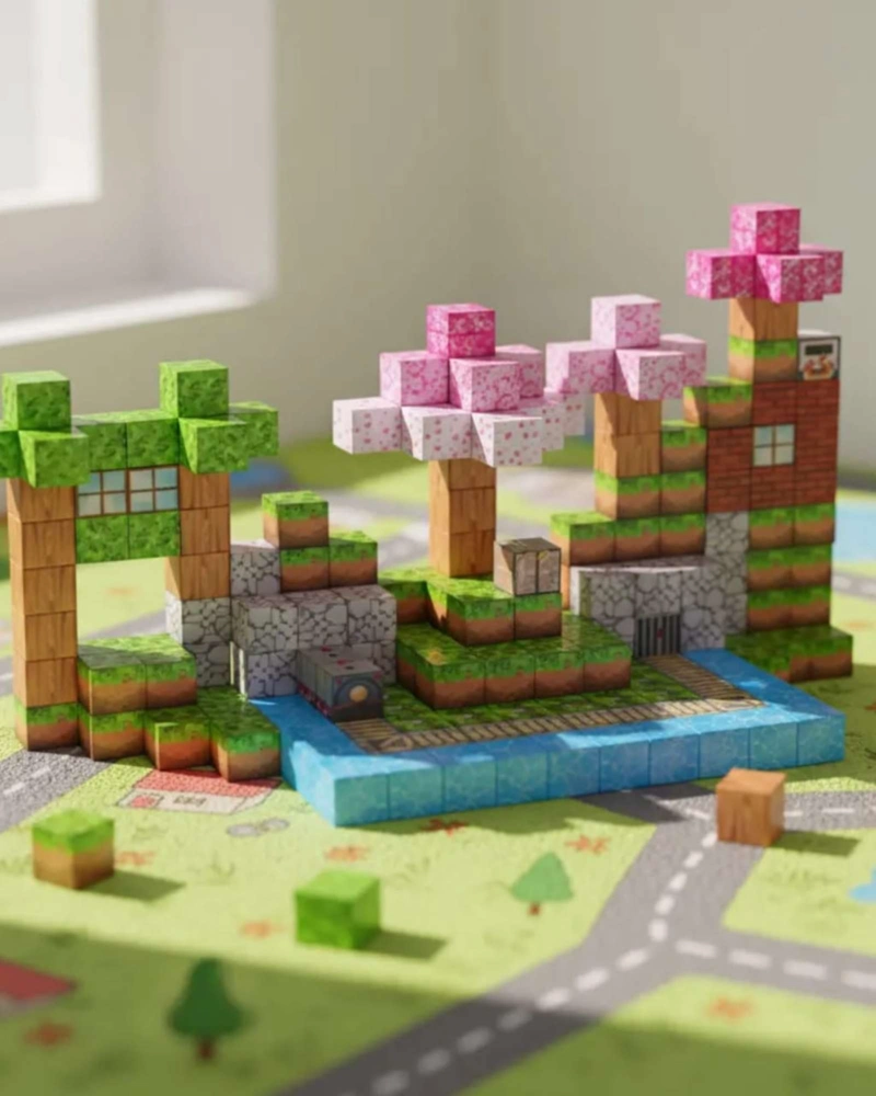 ​SET DE CUBOS DE CONSTRUCCION MAGNE TICOS - 200 PIEZAS ESTILO BLOQUES - 1