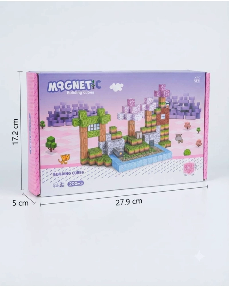 ​SET DE CUBOS DE CONSTRUCCION MAGNE TICOS - 200 PIEZAS ESTILO BLOQUES - 6