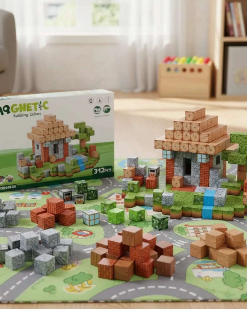 SET 312 CUBOS DE CONSTRUCCION MAGNE TICOS EDUCATIVOS - JUEGO DE BLOQUES CREATIVOS PARA NIÑOS. - 1