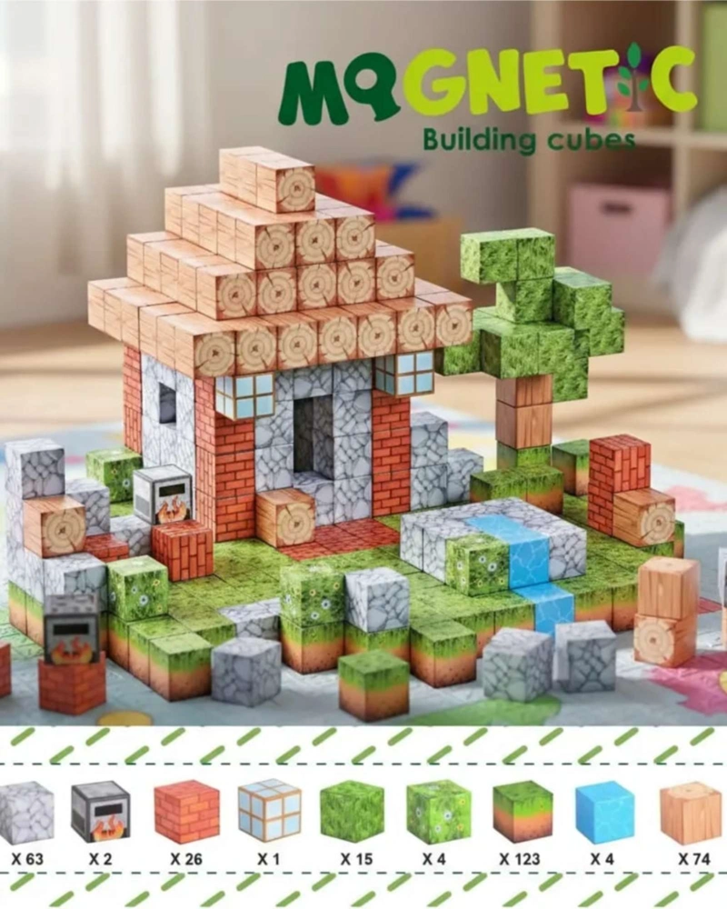 SET 312 CUBOS DE CONSTRUCCION MAGNE TICOS EDUCATIVOS - JUEGO DE BLOQUES CREATIVOS PARA NIÑOS. - 3