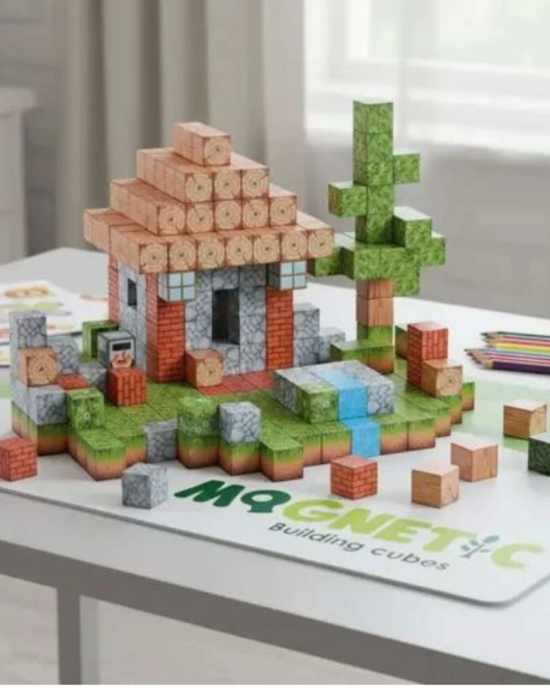 SET 312 CUBOS DE CONSTRUCCION MAGNE TICOS EDUCATIVOS - JUEGO DE BLOQUES CREATIVOS PARA NIÑOS. - 4