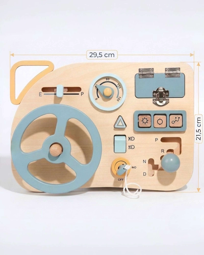 TABLERO SENSORIAL BUSY BOARD VOLANTE EDUCATIVO MADERA - 4