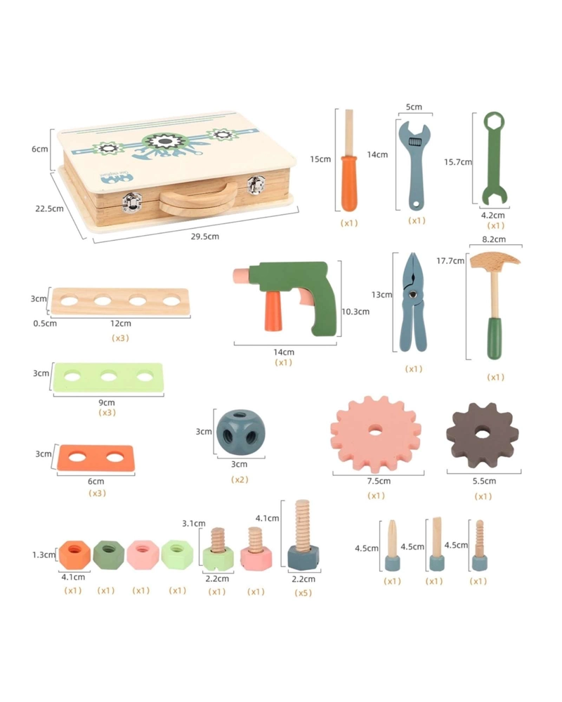 SET DE CARPINTERO INFANTIL MALETIN DE HERRAMIENTAS DE MADERA - 5