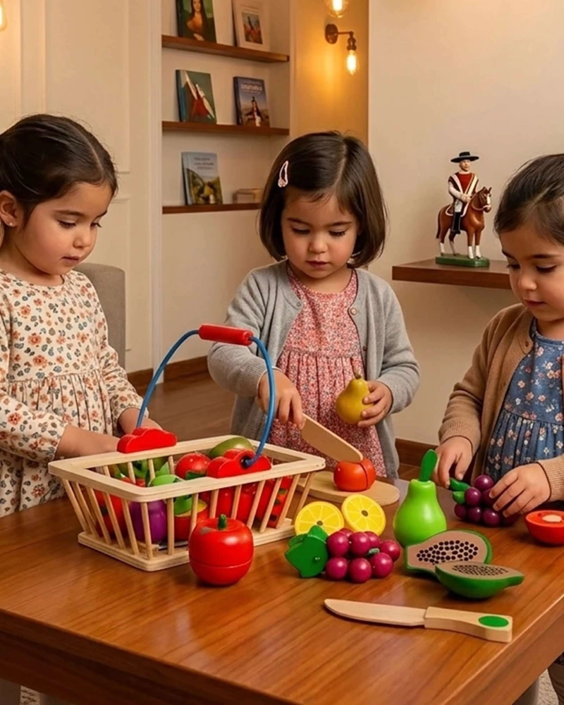 SET DE FRUTAS DE MADERA PARA CORTAR CON IMANES - 2