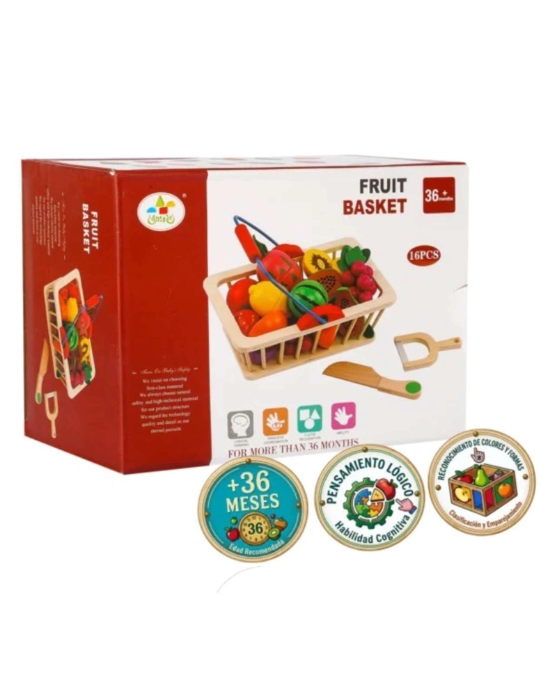 SET DE FRUTAS DE MADERA PARA CORTAR CON IMANES - 4