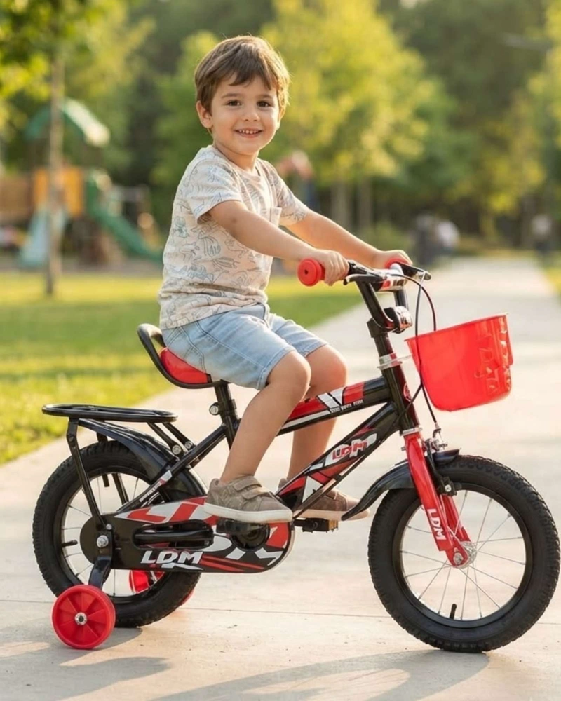 BICICLETA INFANTIL ARO14 CON RUEDAS DE ENTRENAMIENTO Y CANASTO - 1