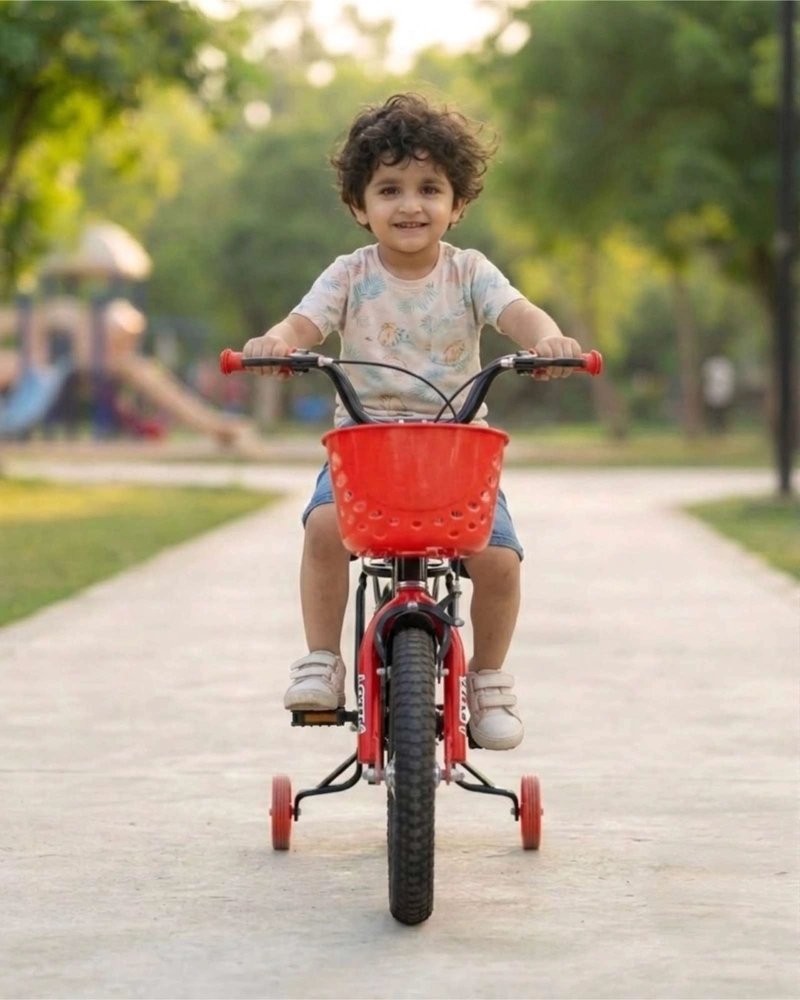 BICICLETA INFANTIL ARO14 CON RUEDAS DE ENTRENAMIENTO Y CANASTO - 2