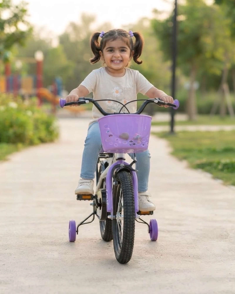 BICICLETA INFANTIL ARO14 CON RUEDAS DE ENTRENAMIENTO Y CANASTO - 2