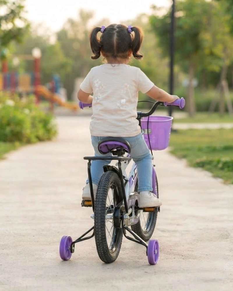 BICICLETA INFANTIL ARO14 CON RUEDAS DE ENTRENAMIENTO Y CANASTO - 3