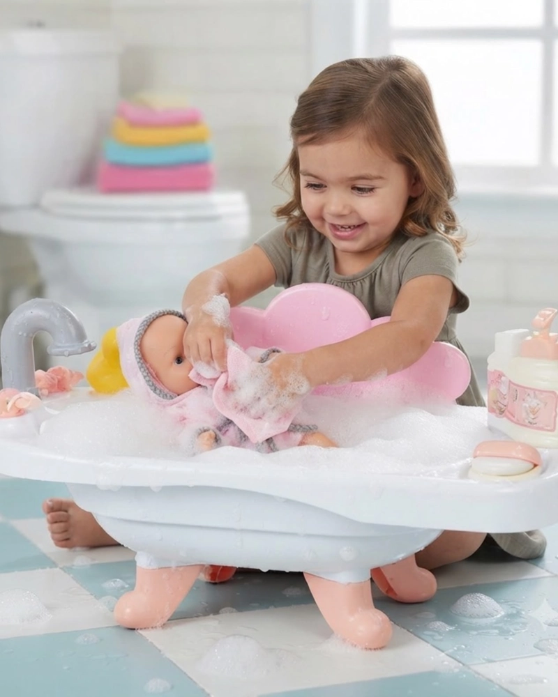 SET DE BAÑERA CON MUÑECA Y ACCESORIOS DE CUIDADO - 1