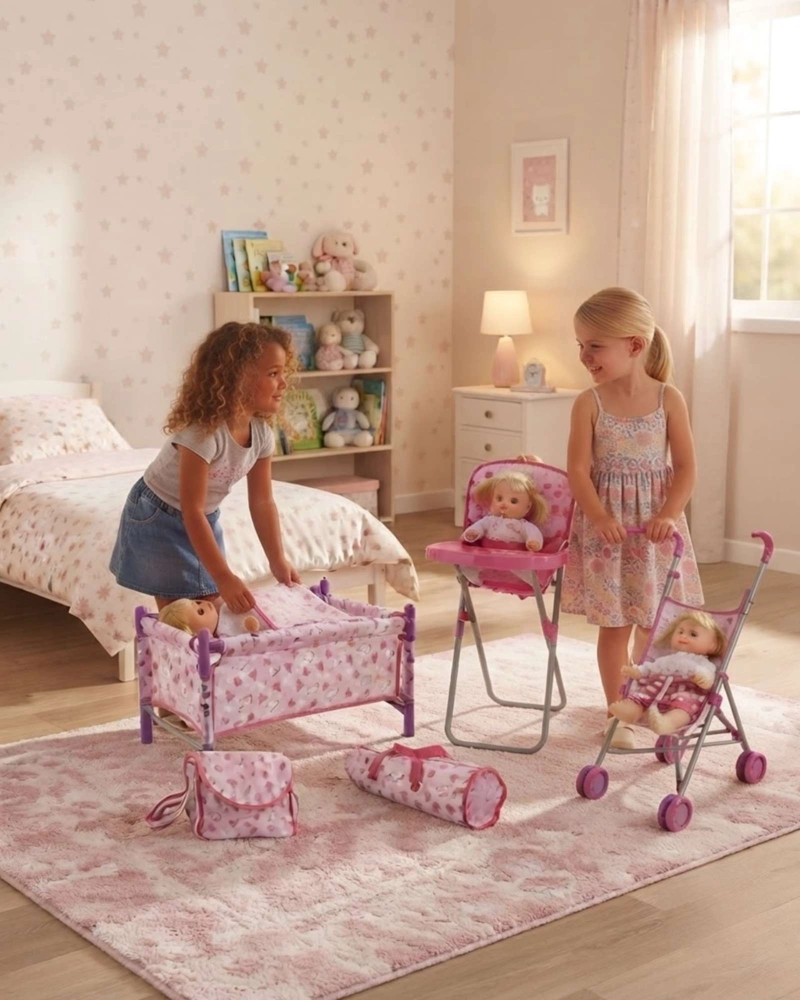 SET COMPLETO DE MUÑECA BABY SWEET LOVE: CUNA, COCHE Y SILLA DE COMER - 3