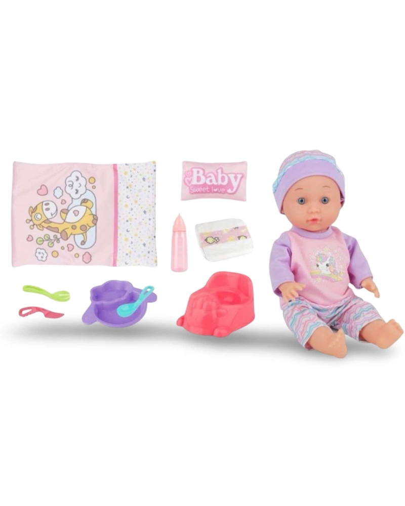 SET DE MUÑECA BABY SWEET LOVE CON CUNA Y ACCESORIOS DE CUIDADO - 4