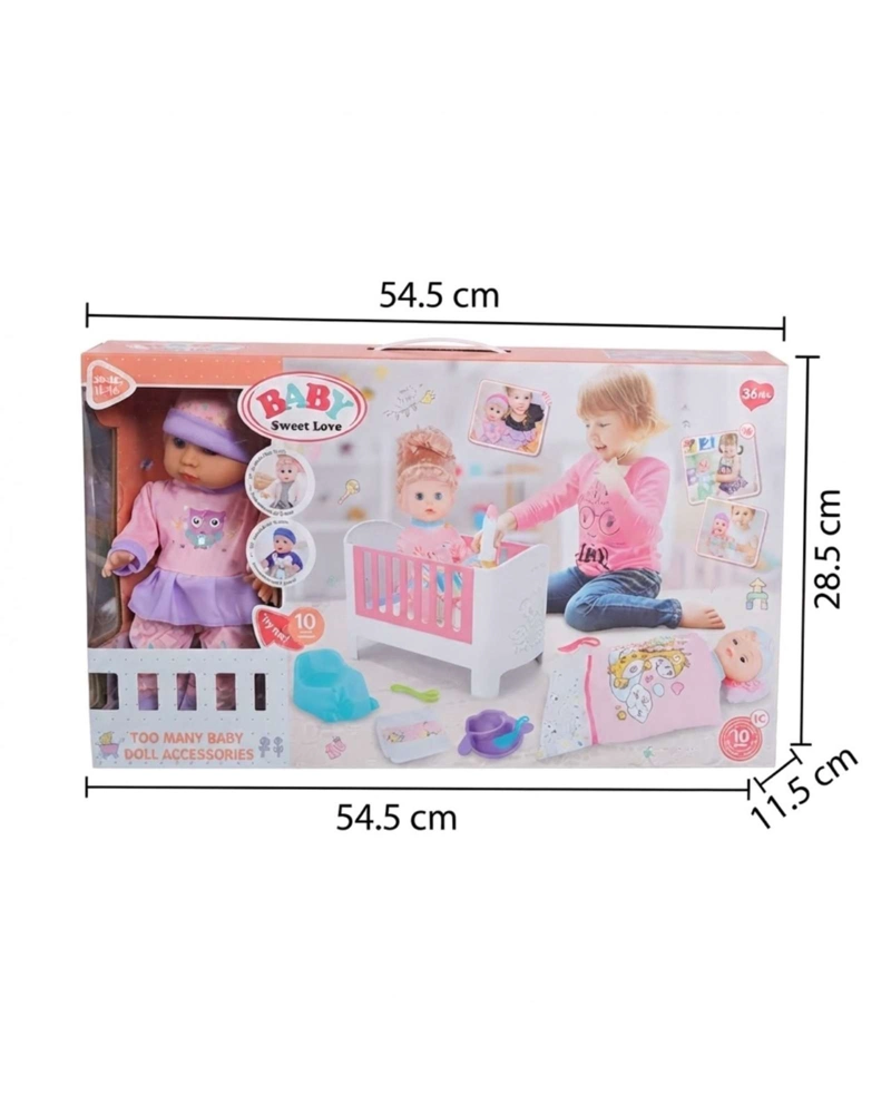 SET DE MUÑECA BABY SWEET LOVE CON CUNA Y ACCESORIOS DE CUIDADO - 5
