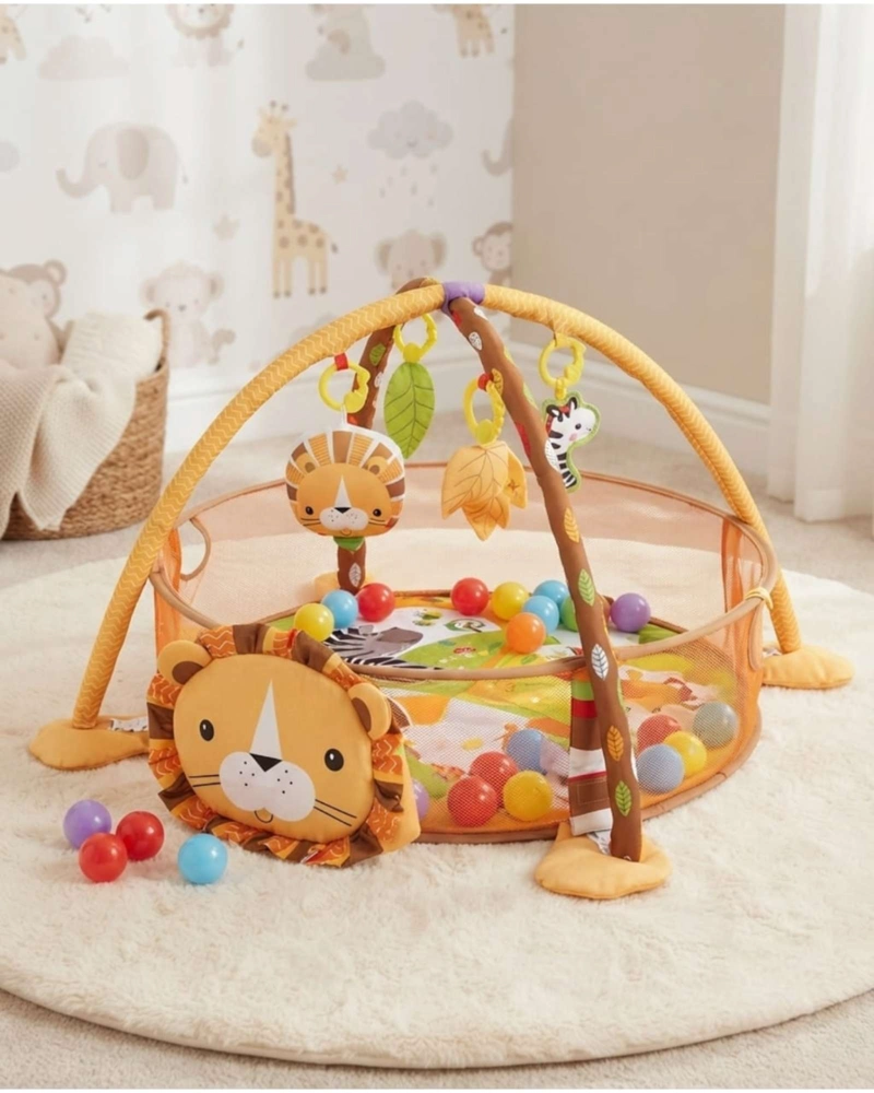 GIMNASIO PARA BEBE  3 EN 1 LEON CON PISCINA DE PELOTAS Y JUGUETES - 2