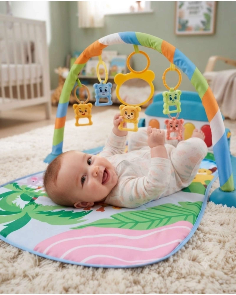 GIMNASIO MUSICAL  BEBE  TAPETE DE ACTIVIDADES CON PIANO 01 - 1