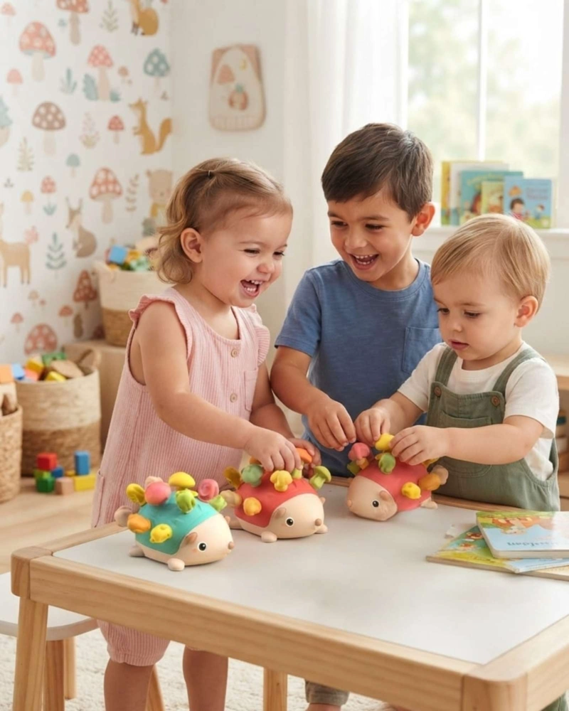 ERIZO SENSORIAL DE ENCAJE JUEGO DE MOTRICIDAD FINA PARA BEBE S01 - 4