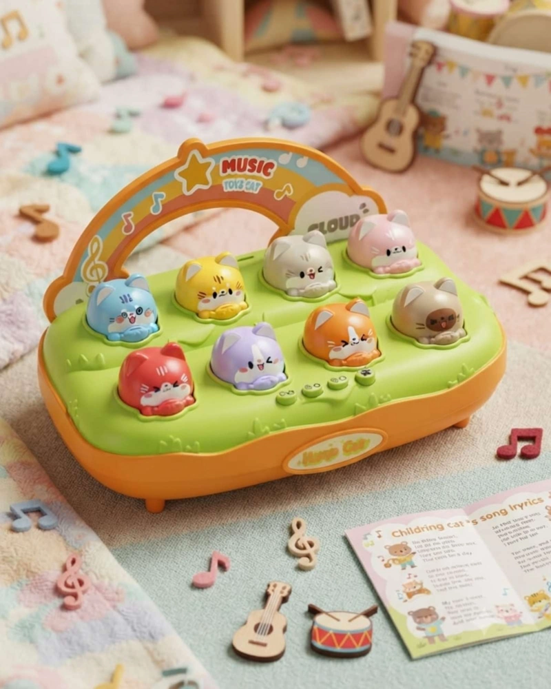 PIANO INTERACTIVO GATITOS MUSICALES CON MODOS DE JUEGO Y LUCES PARA BEBE S. - 4