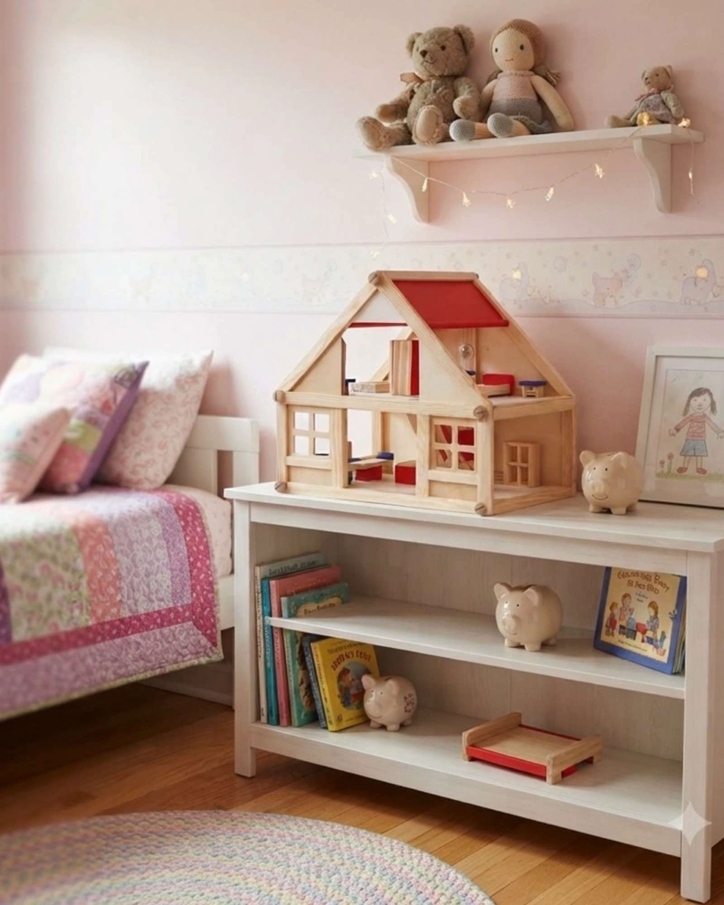 CASA DE MUÑECAS DE MADERA CLASICA CON MOBILIARIO INCLUIDO - 1