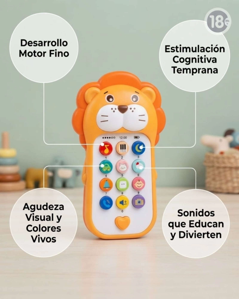 TELE FONO MUSICAL BEBE  LEON MUSICAL INTERACTIVO - 4
