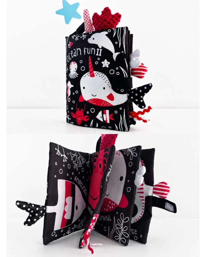 LIBRO SENSORIAL DE TELA Y TEXTURA PARA BEBE S CON COLAS DE ANIMALES Y SONIDO04 - 5
