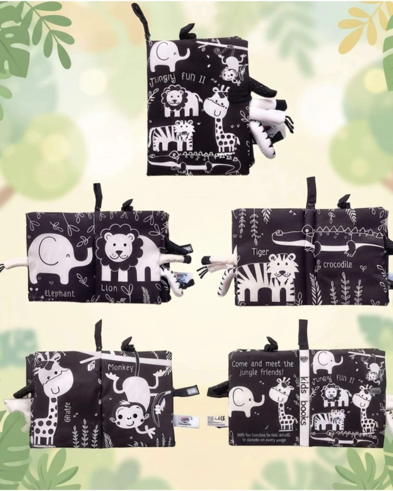 LIBRO SENSORIAL DE TELA Y TEXTURA PARA BEBE S CON COLAS DE ANIMALES Y SONIDO01 - 5