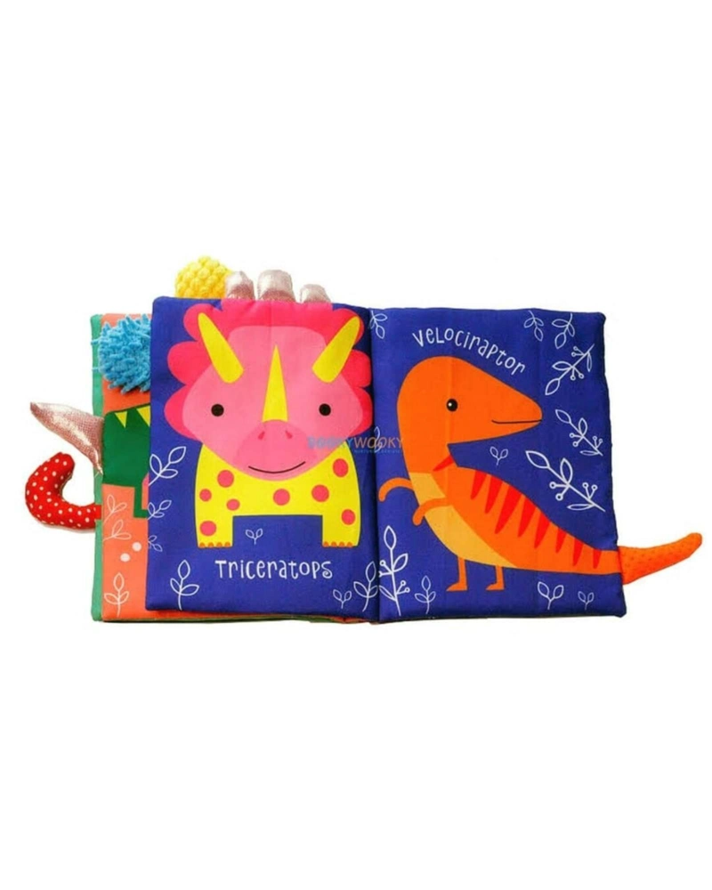 LIBRO SENSORIAL DE TELA Y TEXTURA PARA BEBE S CON COLAS DE ANIMALES Y SONIDO10 - 2
