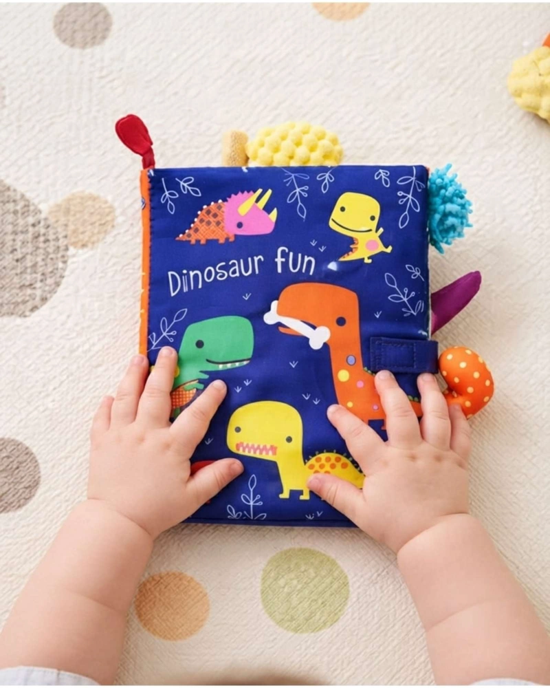 LIBRO SENSORIAL DE TELA Y TEXTURA PARA BEBE S CON COLAS DE ANIMALES Y SONIDO10 - 3