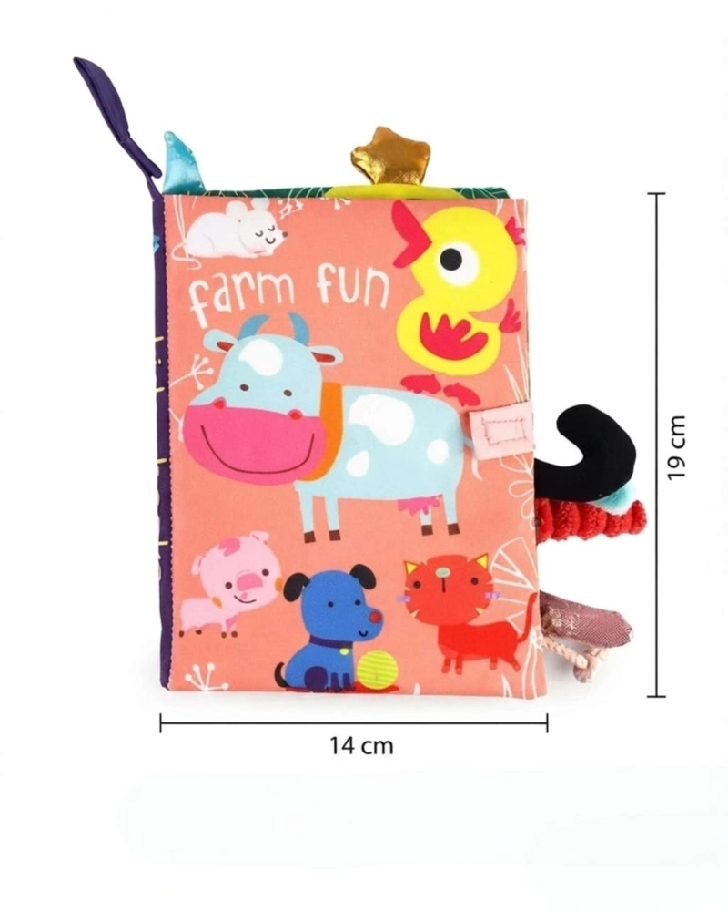 LIBRO SENSORIAL DE TELA Y TEXTURA PARA BEBE S CON COLAS DE ANIMALES Y SONIDO08 - 4