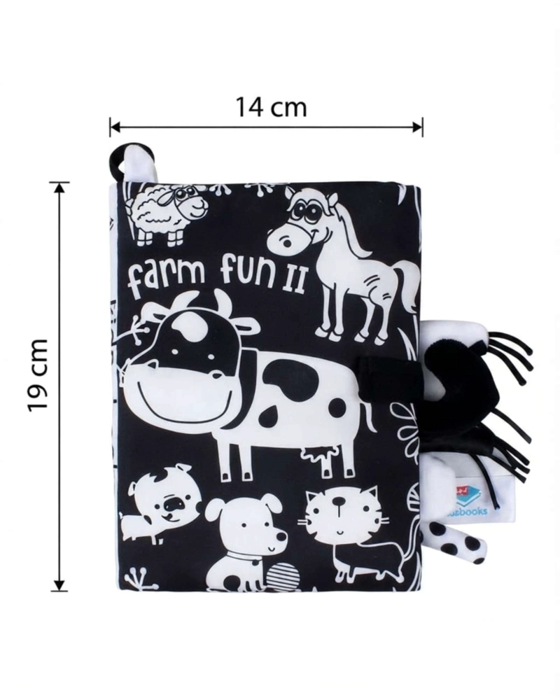 LIBRO SENSORIAL DE TELA Y TEXTURA PARA BEBE S CON COLAS DE ANIMALES Y SONIDO03 - 5