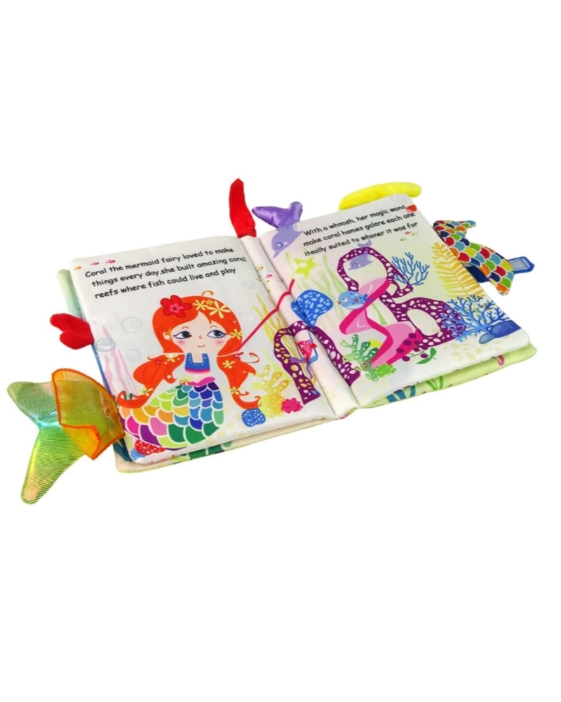 LIBRO SENSORIAL DE TELA Y TEXTURA PARA BEBE S CON COLAS DE ANIMALES Y SONIDO02 - 1