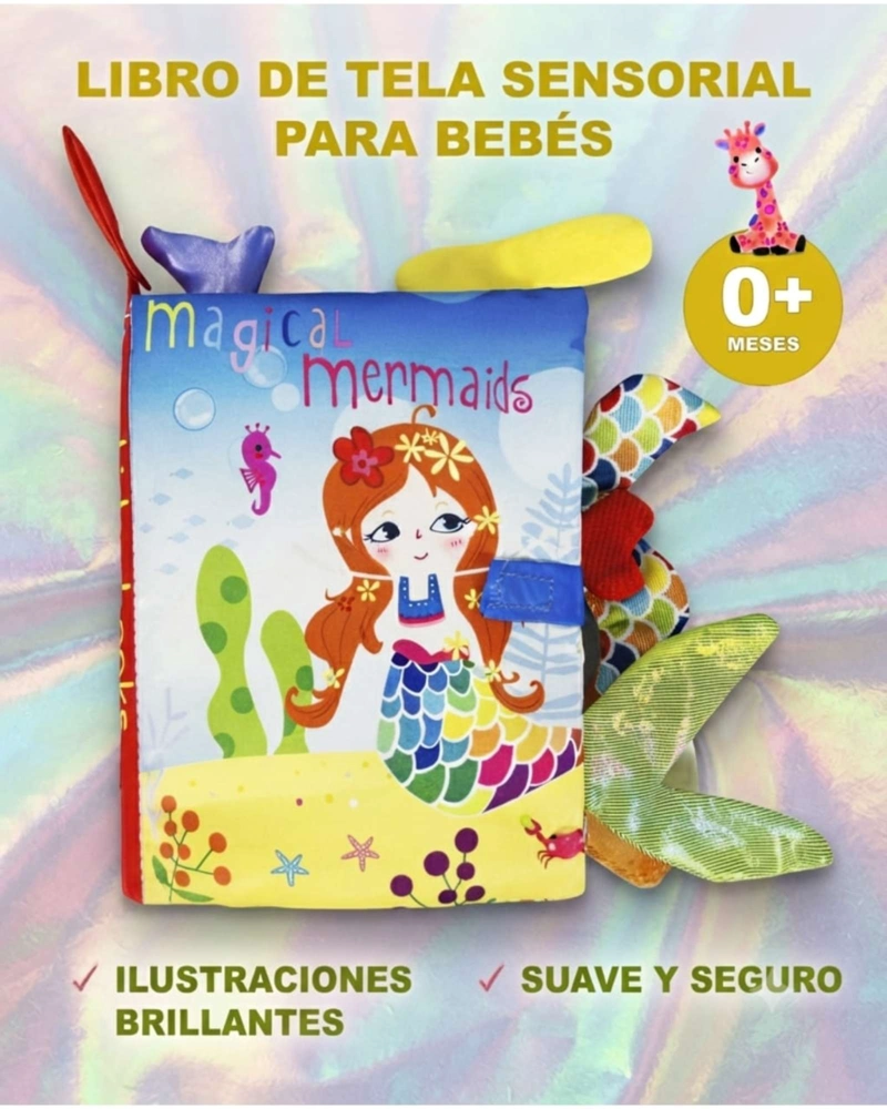 LIBRO SENSORIAL DE TELA Y TEXTURA PARA BEBE S CON COLAS DE ANIMALES Y SONIDO02 - 2