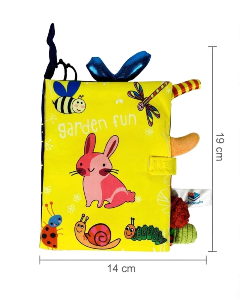 LIBRO SENSORIAL DE TELA Y TEXTURA PARA BEBE S CON COLAS DE ANIMALES Y SONIDO05 - 4