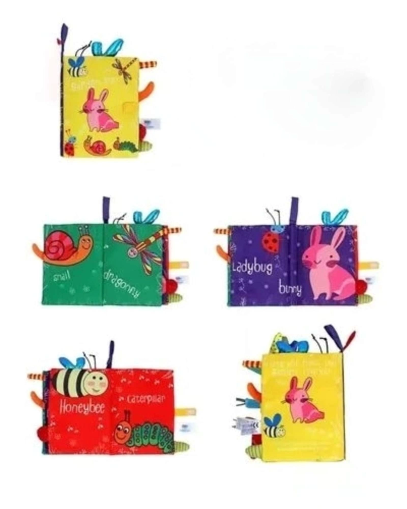 LIBRO SENSORIAL DE TELA Y TEXTURA PARA BEBE S CON COLAS DE ANIMALES Y SONIDO05 - 5