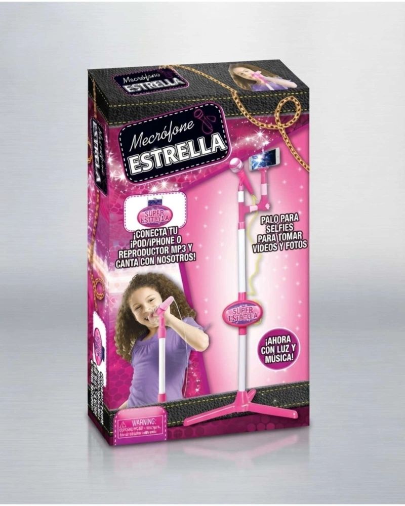 MICROFONO KARAOKE PEDESTAL CONEXION MP3 TELE FONO PARA NIÑAS. - 3
