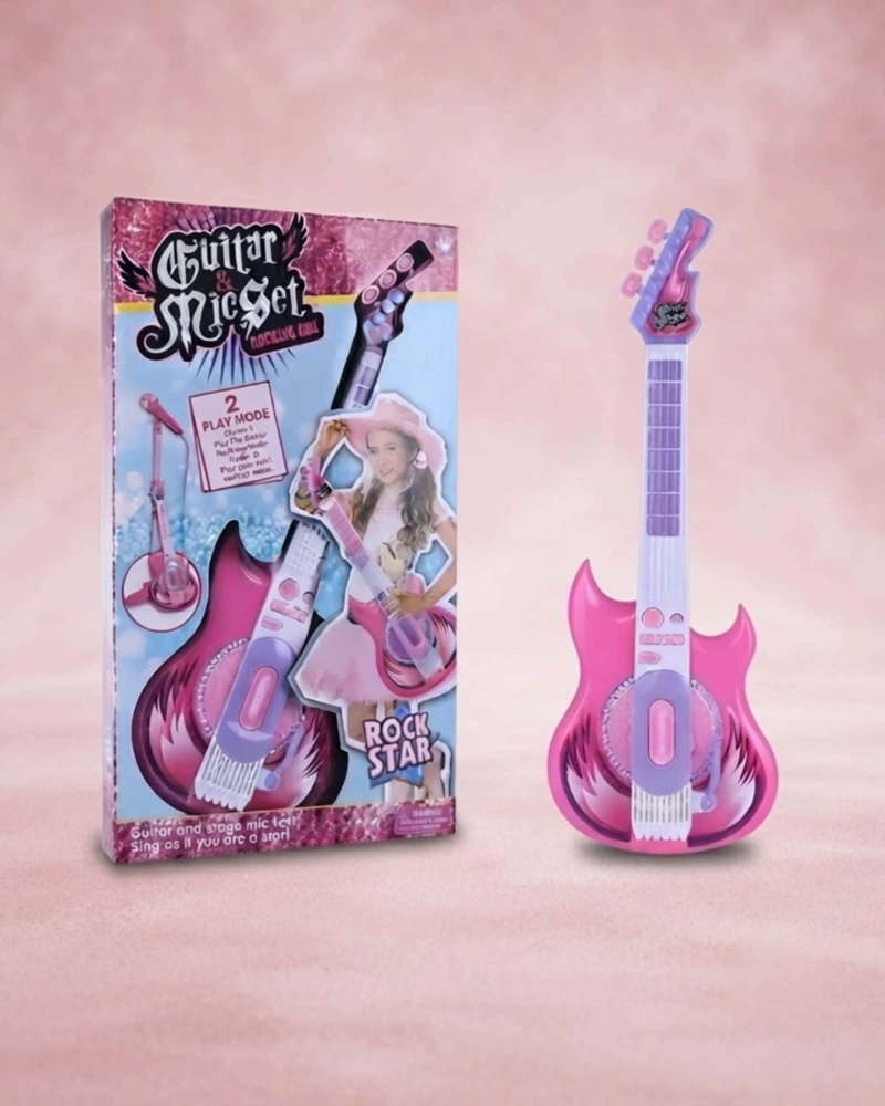 SET DE GUITARRA ELE CTRICA INFANTIL CON MICROFONO Y PEDESTAL - 1