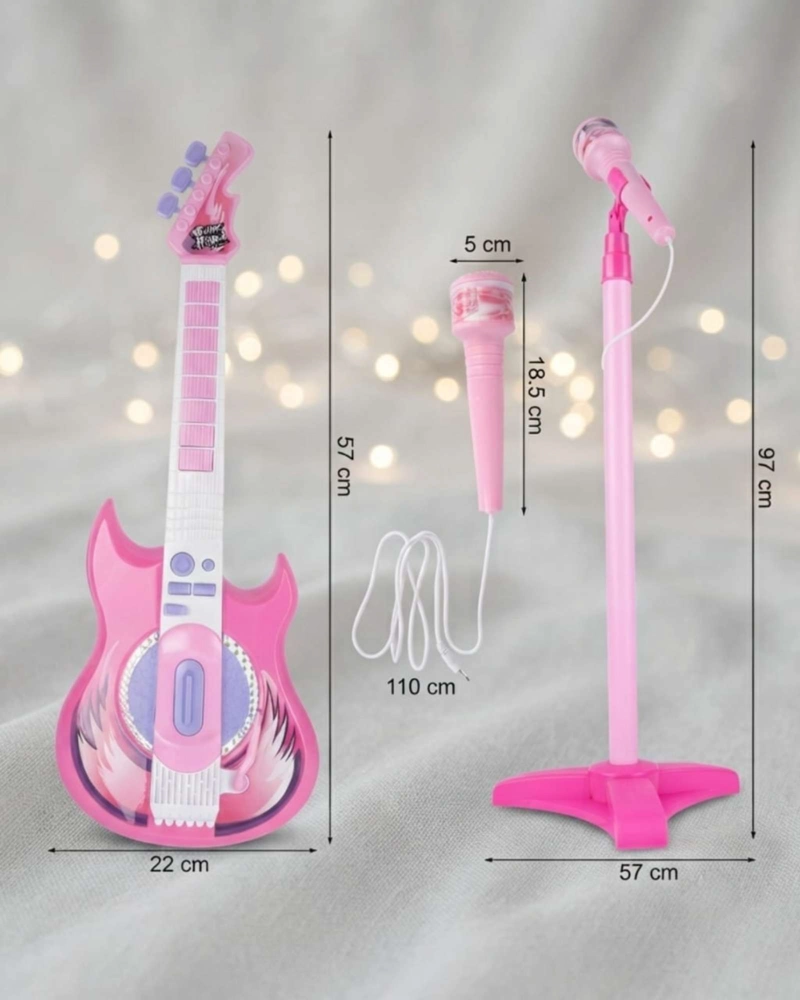 SET DE GUITARRA ELE CTRICA INFANTIL CON MICROFONO Y PEDESTAL - 4
