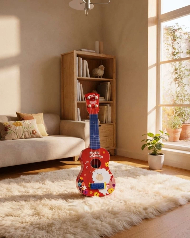 UKELELE GUITARRA DE JUGUETE INFANTIL DISEÑOS PUPPY OFFICER  OVEJA - 1