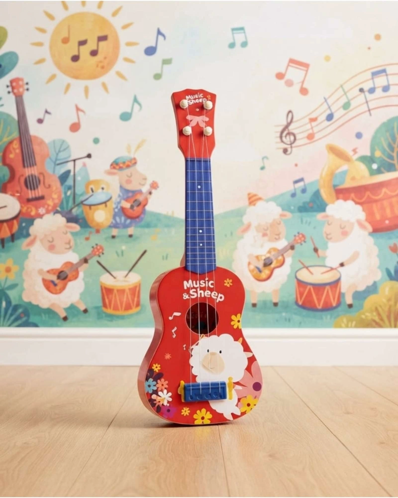 UKELELE GUITARRA DE JUGUETE INFANTIL DISEÑOS PUPPY OFFICER  OVEJA - 3