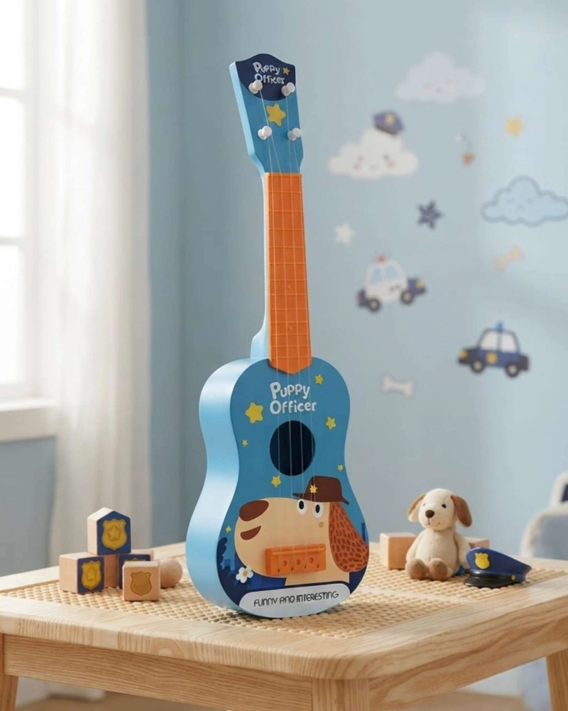 UKELELE GUITARRA DE JUGUETE INFANTIL DISEÑOS PUPPY OFFICER  OVEJA - 6