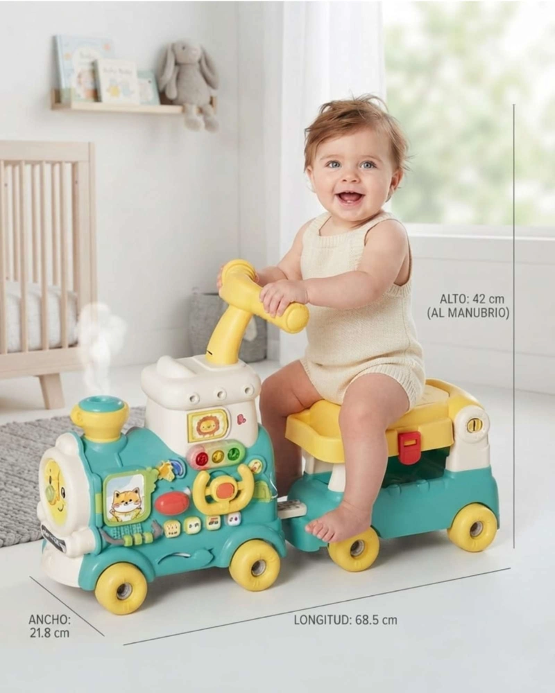 TREN ANDADOR CORREPASILLOS MULTIFUNCIONAL 5 EN 1 PARA BEBES. - 1