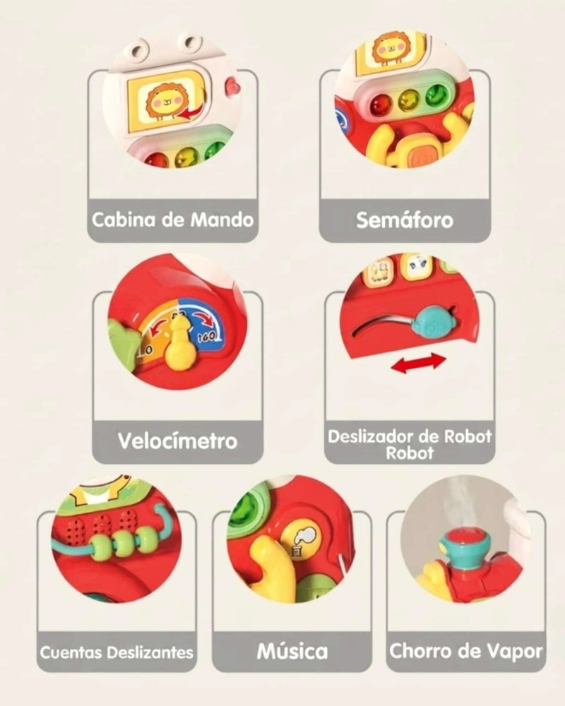 TREN ANDADOR CORREPASILLOS MULTIFUNCIONAL 5 EN 1 PARA BEBES. - 5