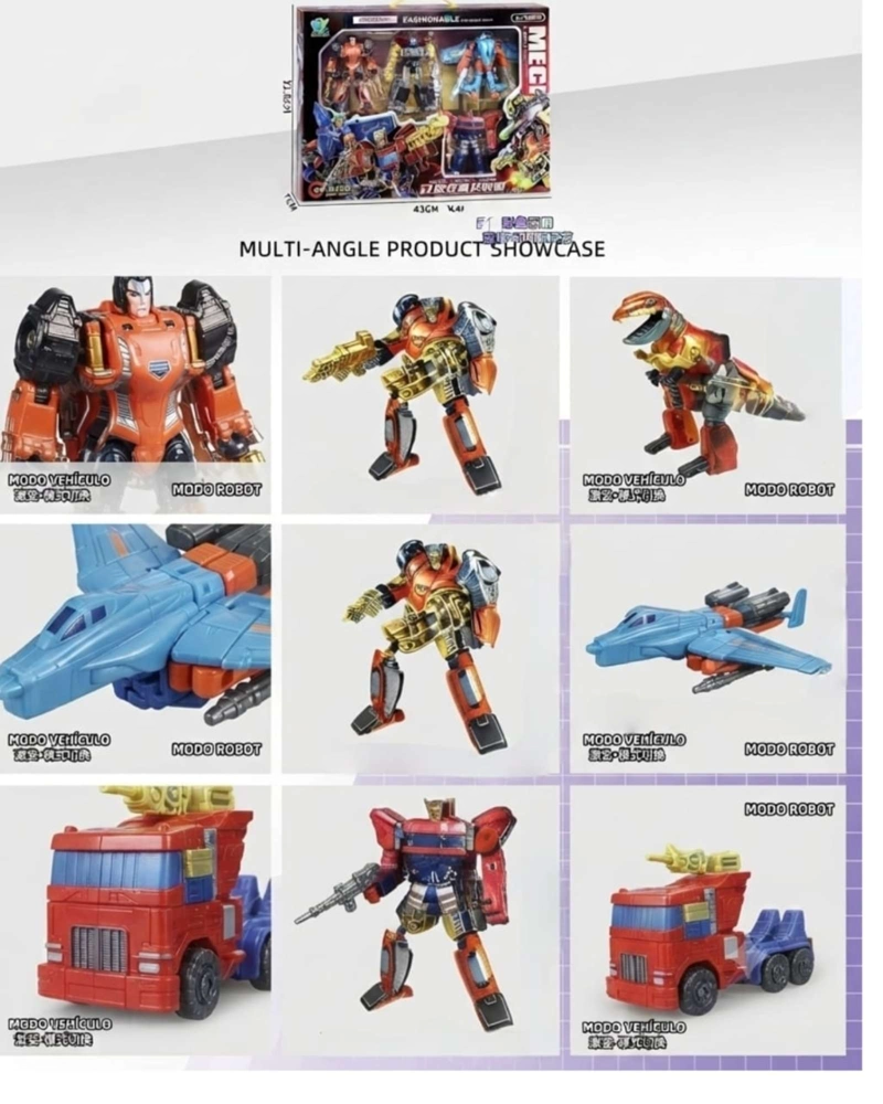 SET DE 4 ROBOTS TRANSFORMABLES MECE DEFORMACION COMBATE. - 1