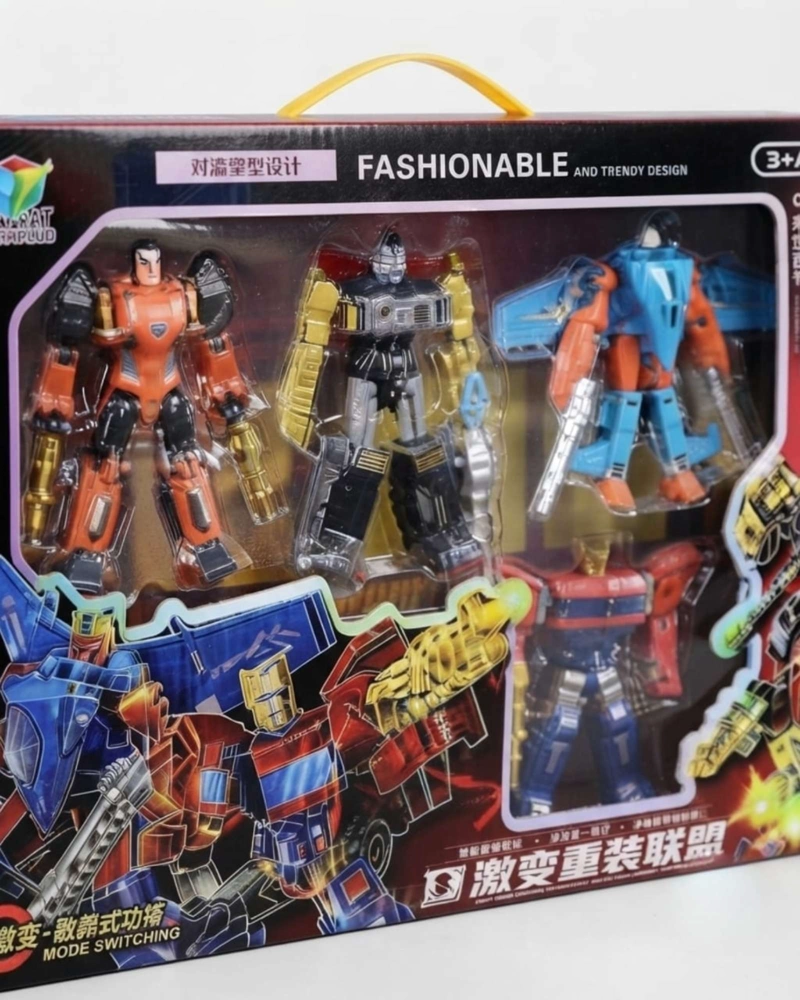 SET DE 4 ROBOTS TRANSFORMABLES MECE DEFORMACION COMBATE. - 3