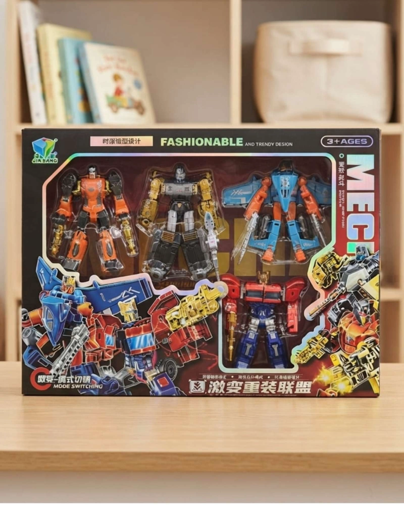 SET DE 4 ROBOTS TRANSFORMABLES MECE DEFORMACION COMBATE. - 4