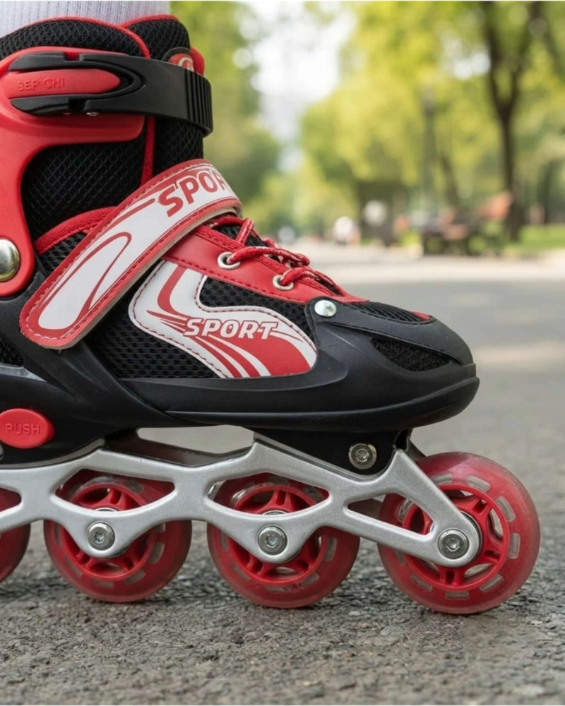PATINES EN LINEA INFANTILES AJUSTABLES CON SET DE PROTECCION, TALLA M.] - 1