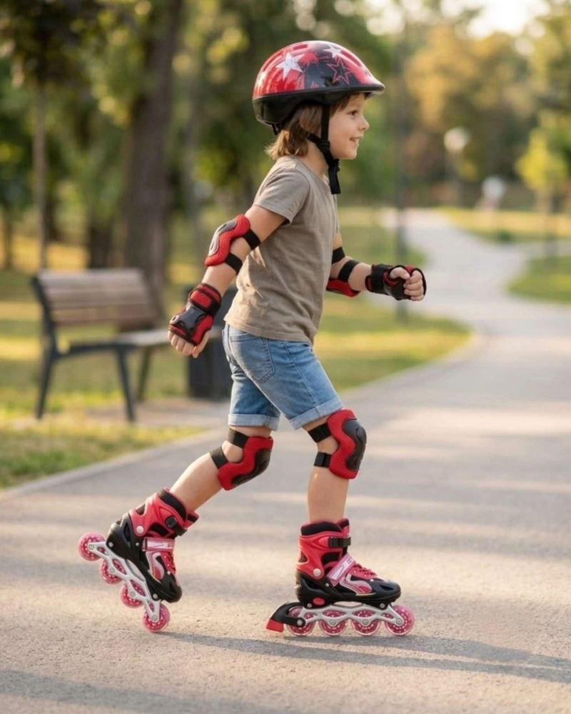 PATINES EN LINEA INFANTILES AJUSTABLES CON SET DE PROTECCION, TALLA M.] - 3