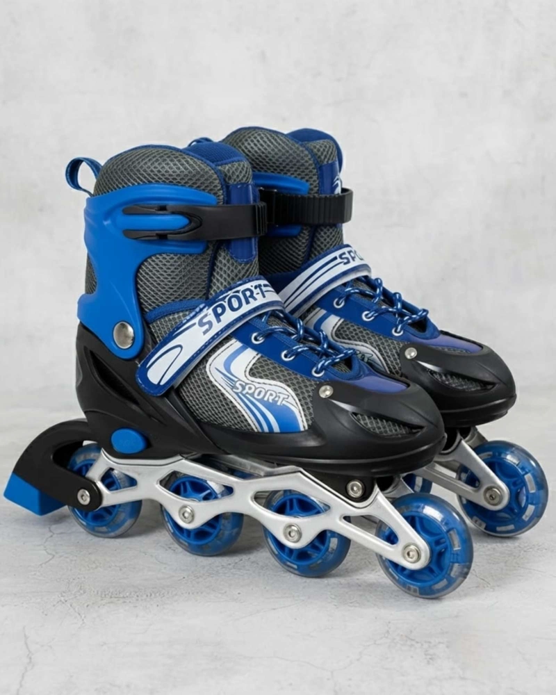 PATINES EN LINEA INFANTILES AJUSTABLES CON SET DE PROTECCION, TALLA S. - 1